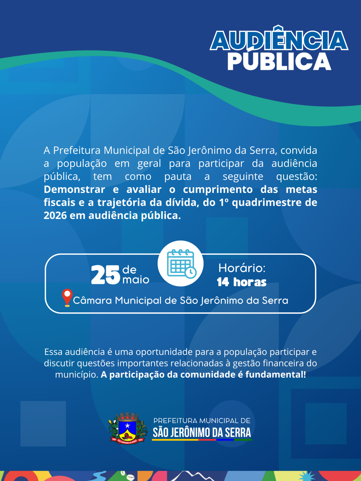AUDIÊNCIA PÚBLICA - 1º QUADRIMESTRE 2026