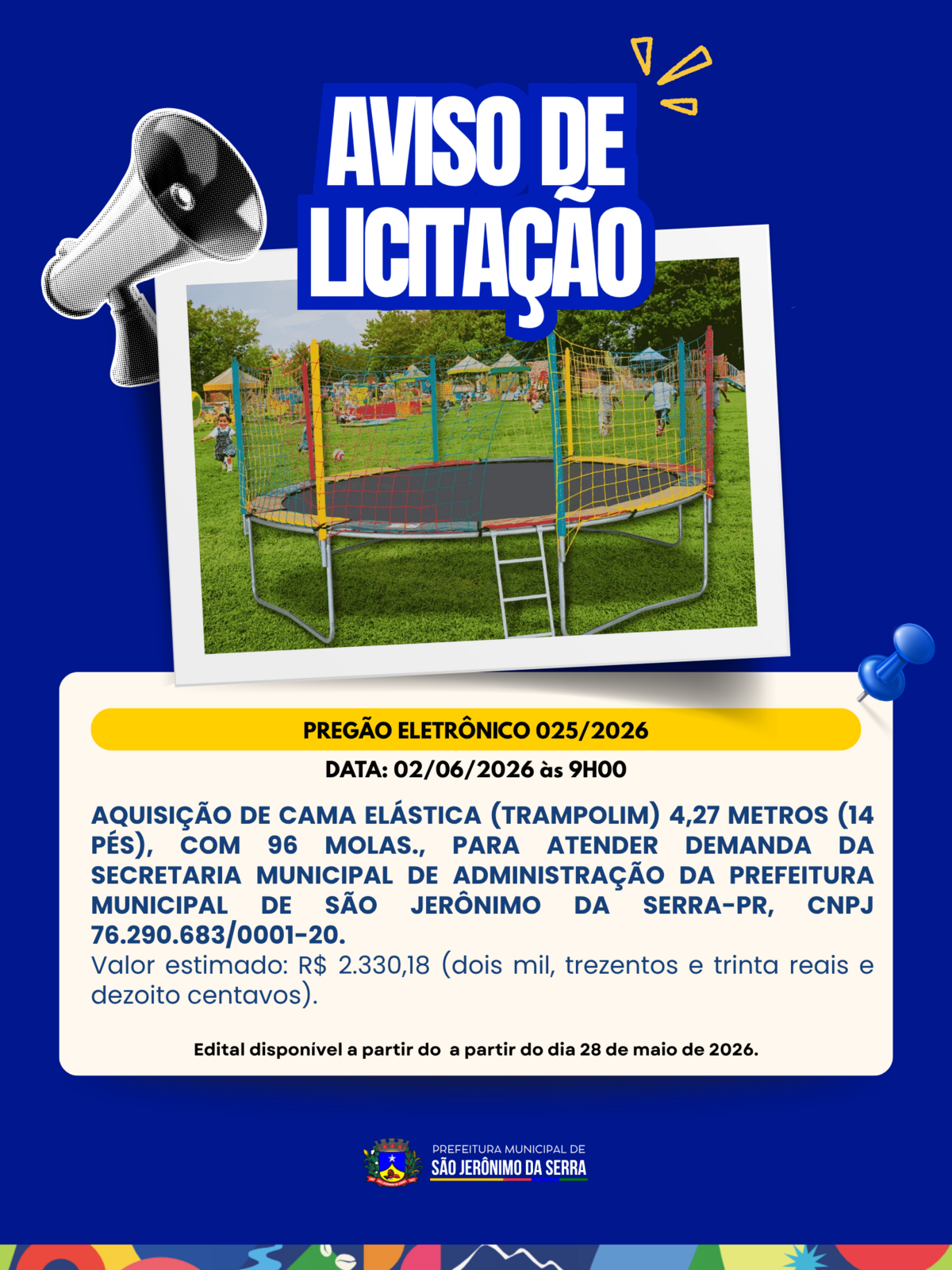 AVISO DE LICITAÇÃO! 📣 DISPENSA DE LICITAÇÃO ELETRÔNICA 025/2026
